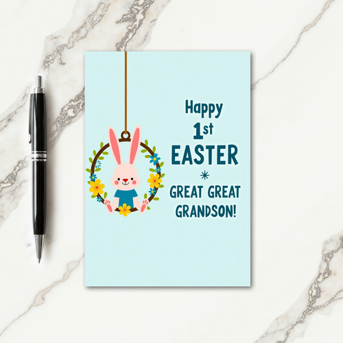 Bunny Floral 1St Easter Card