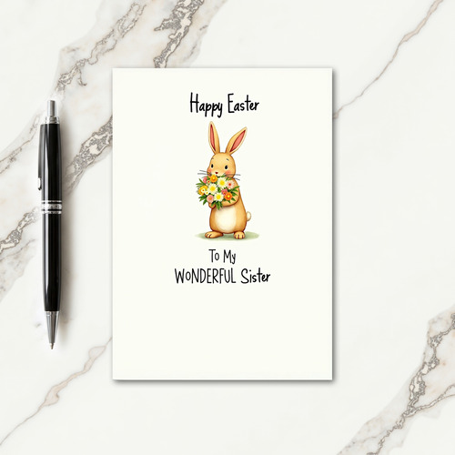 Bunny Floral Sister Easter Card