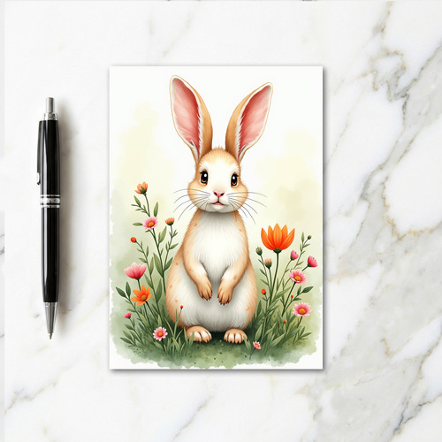 Bunny Floral Spring Greeting Card