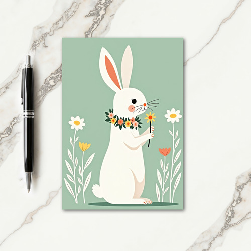 Bunny Floral Spring Time Card