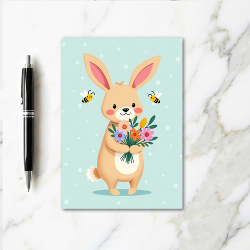 Bunny Flower Friend Card