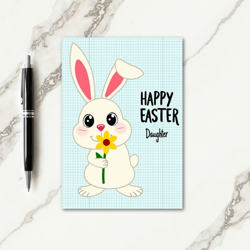 Bunny Flower Happy Easter Daughter Card