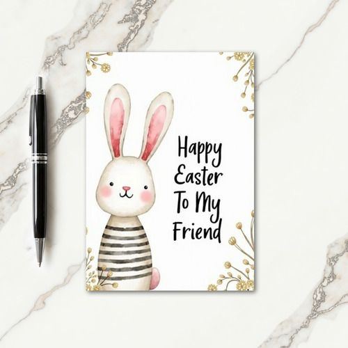Bunny Friend Happy Easter Card