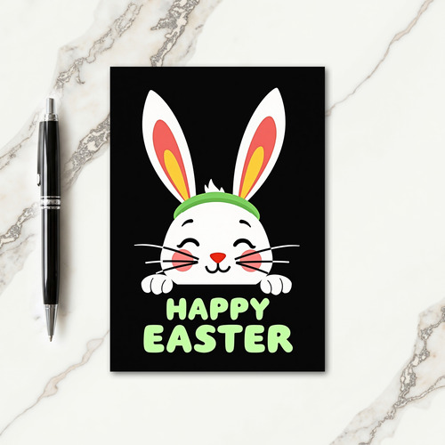 Bunny Heart Nose Happy Card