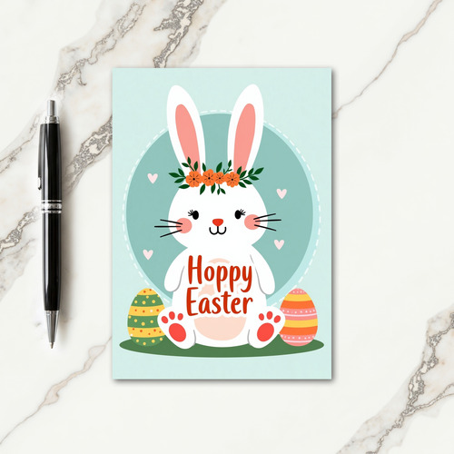 Bunny Heart Pattern Easter Card