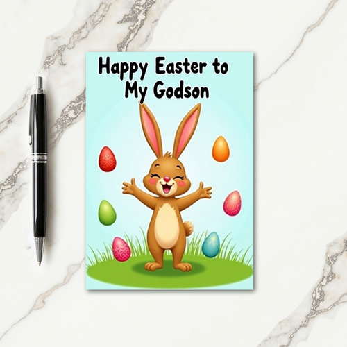 Bunny Heart Pattern Holiday Card