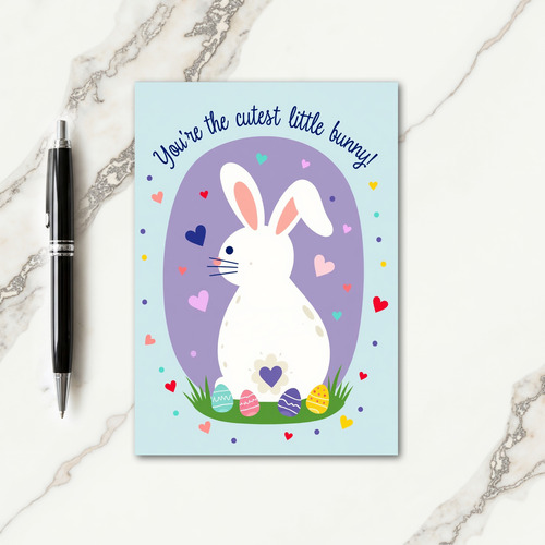 Bunny Hearts Pattern Cute Card