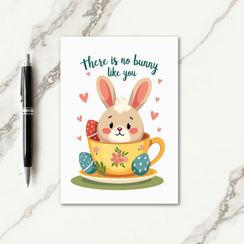 Bunny In A Cup Greeting Card