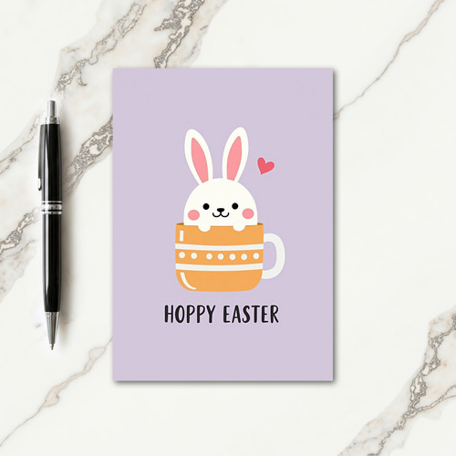 Bunny In A Mug Holiday Card