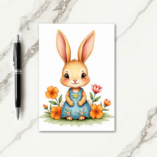 Bunny In Springtime Scene Card