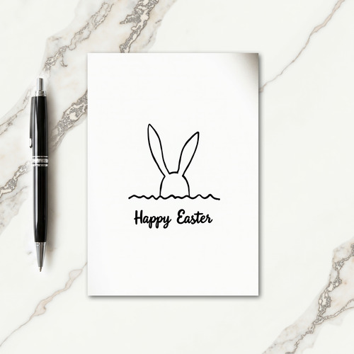 Bunny Line Art Spring Card