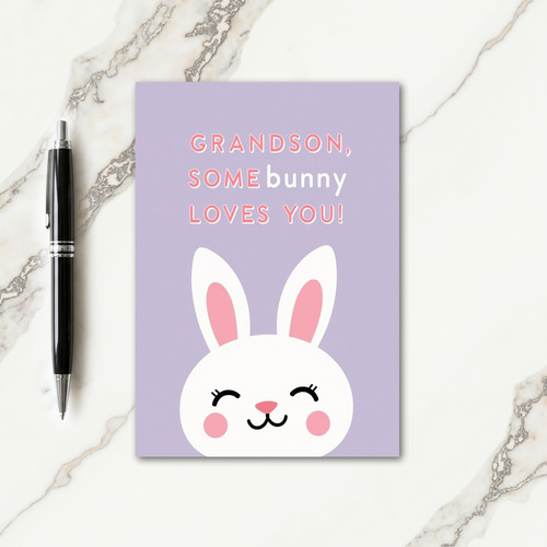 Bunny Loves You Faux Gold Foil Card