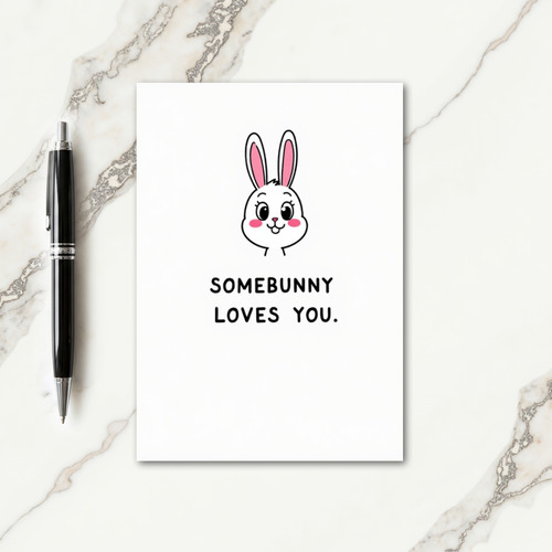Bunny Loves You Message Card