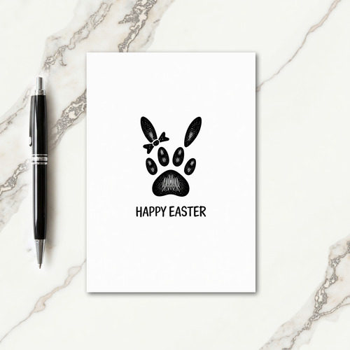 Bunny Paw Print Easter Card