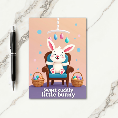 Bunny Peach Lavender Circles Card