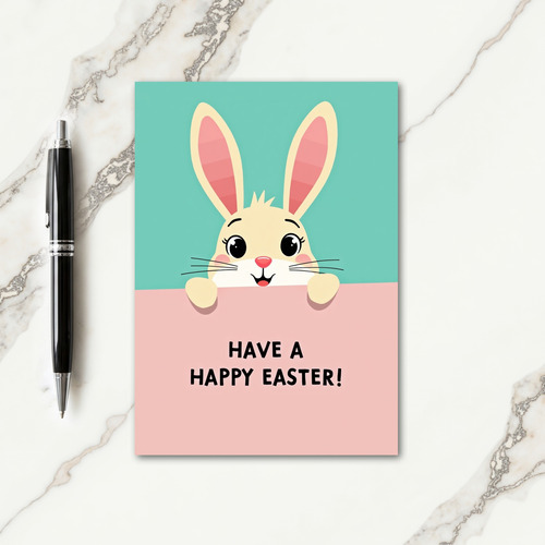 Bunny Peeking Over Line Card