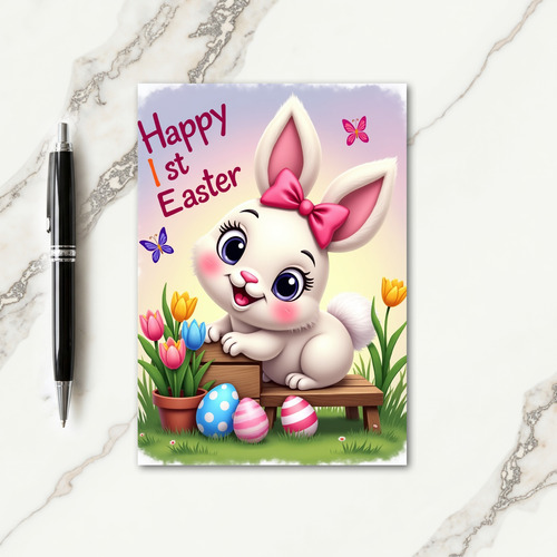 Bunny Polka Dot Easter Card