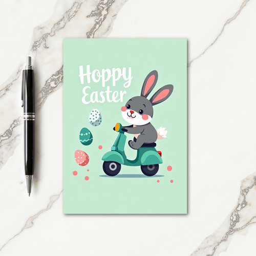 Bunny Scooter Springtime Card