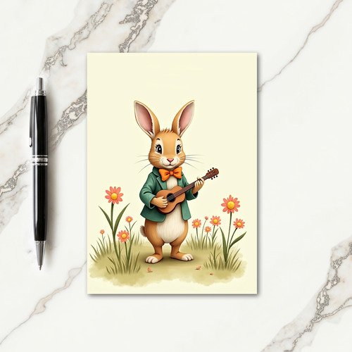 Bunny Serenade Cute Note Card