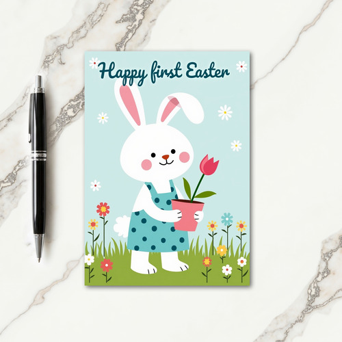 Bunny Springtime Bloom Art Card