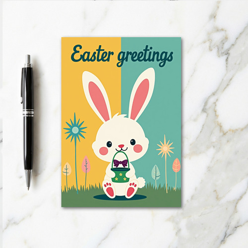 Bunny Springtime Greetings Card