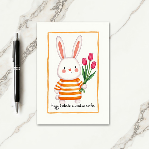Bunny Stripes Bouquet Spring Card