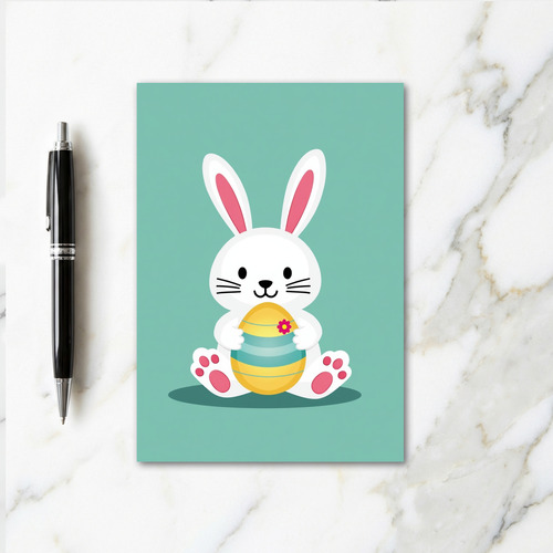 Bunny With Egg Celebration Card