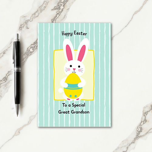 Bunny With Egg Holiday Card