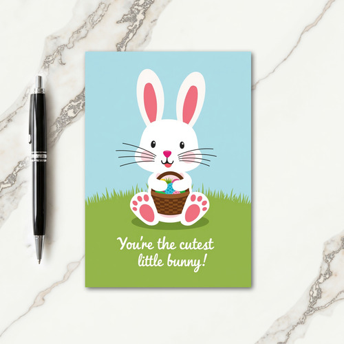 Bunny With Patterned Eggs Card