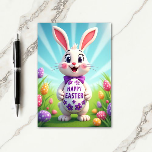 Bunny With Polka Dot Egg Card