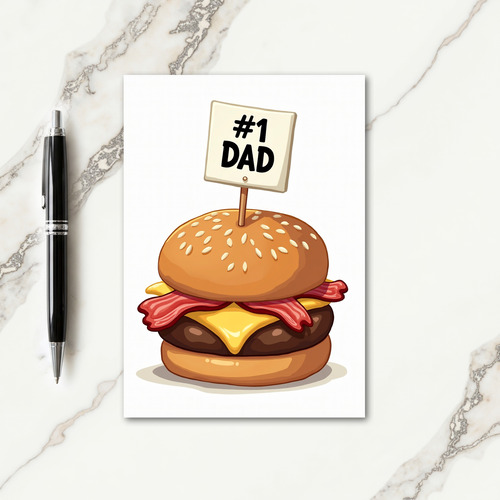 Burger Best Dad Illustration Card