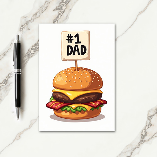 Burger Number One Dad Father Card