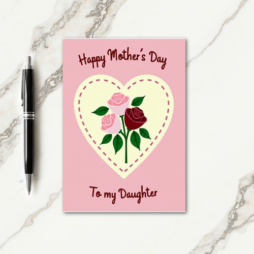 Burgundy Rose Mothers Day Card