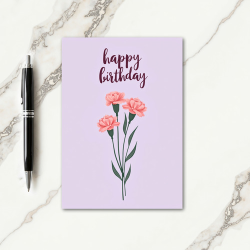 Burgundy Script Birthday Card