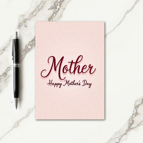 Burgundy Script Mother Card