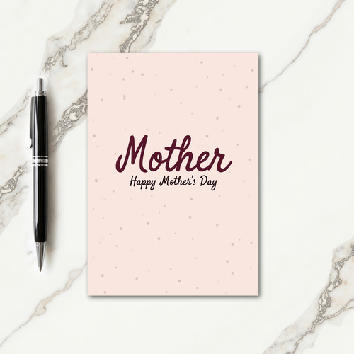 Burgundy Script Mothers Day Card