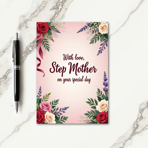Burgundy Step Mothers Day Card