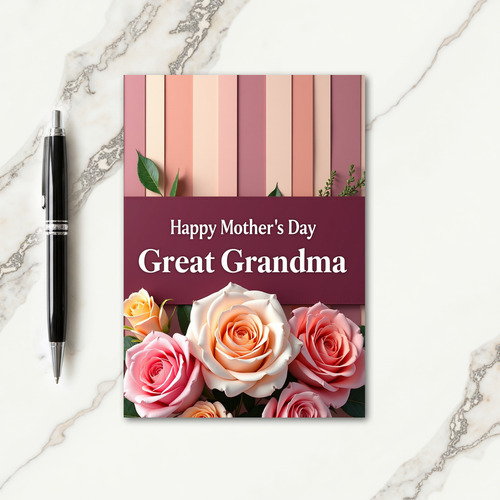 Burgundy Stitch Mothers Card