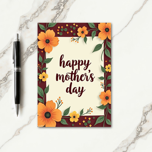 Burgundy Sweet Mothers Day Card