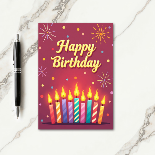 Burning Candle Birthday Card