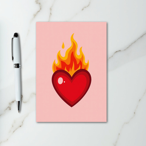 Burning Heart Love Card