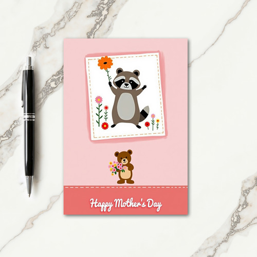Bushy Tail Mothers Day Floral Card