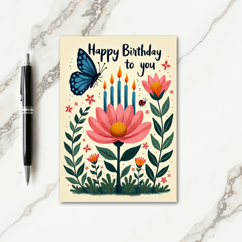 Butterfly Birthday Art Card