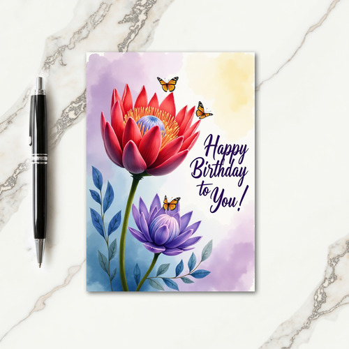 Butterfly Blossom Birthday Card