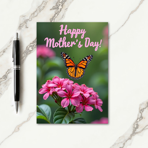 Butterfly Fuchsia Mothers Day Card