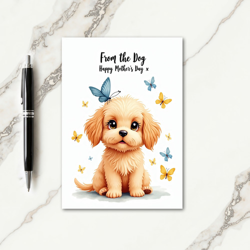 Butterfly Puppy Mothers Card