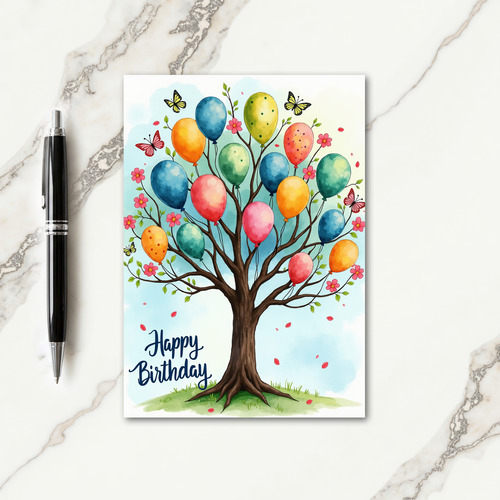 Butterfly Tree Birthday Card