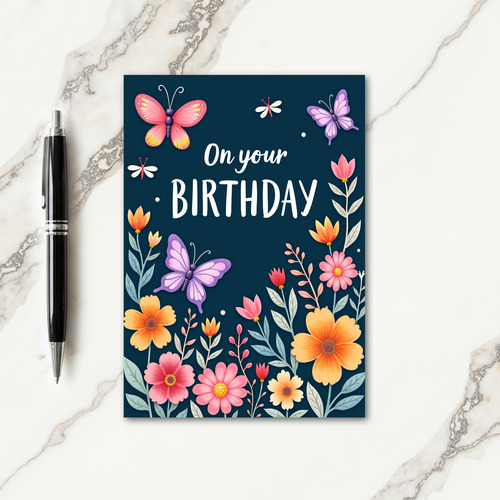 Butterfly Watercolor Birthday Card