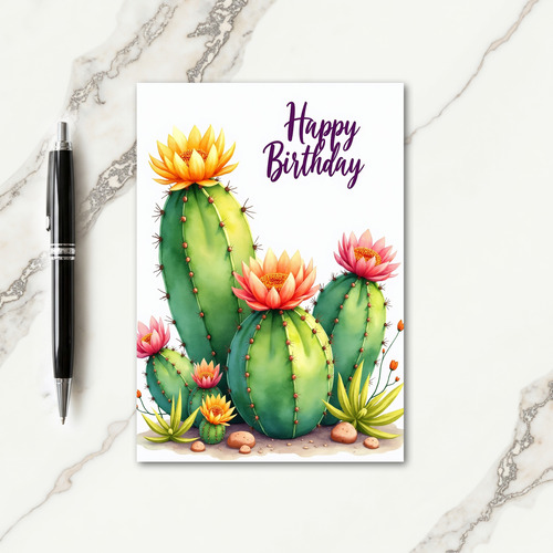 Cactus Bloom Birthday Card