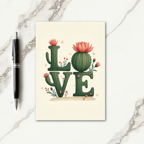 Cactus Flower Mothers Day Card